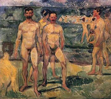  bathing Art - bathing men 1907 Edvard Munch